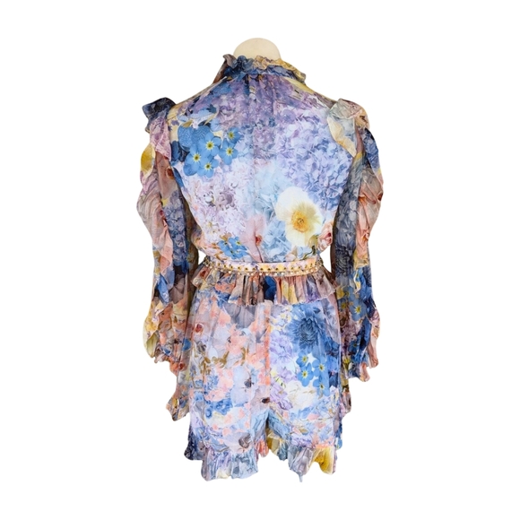 Zimmermann Rhythmic Ruffle Floral Playsuit Romper Size 0/US4 - Picture 11 of 17
